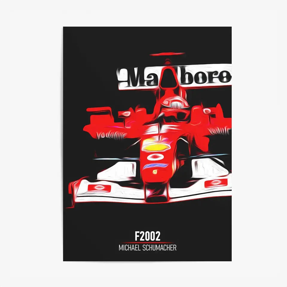Affiche ou Tableau Ferrari F2002 Michael Schumacher Formule 1