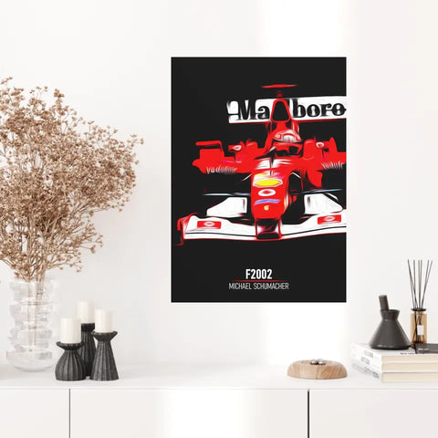Affiche ou Tableau Ferrari F2002 Michael Schumacher Formule 1