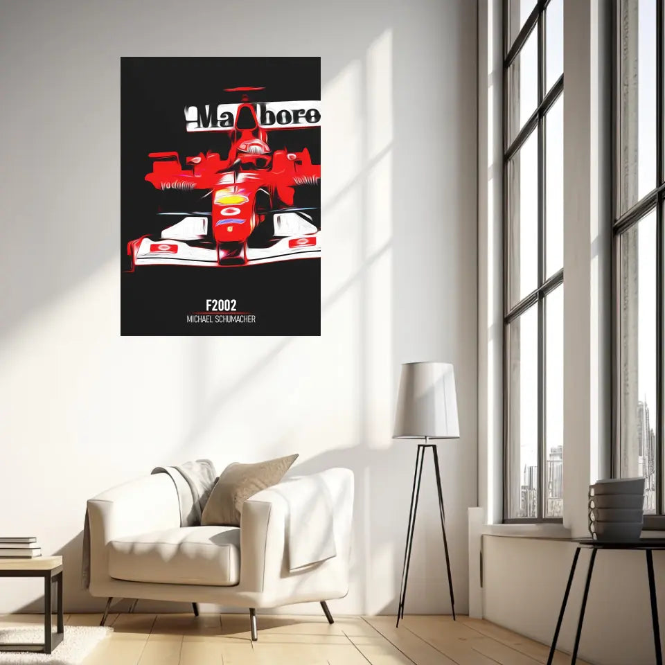 Affiche ou Tableau Ferrari F2002 Michael Schumacher Formule 1