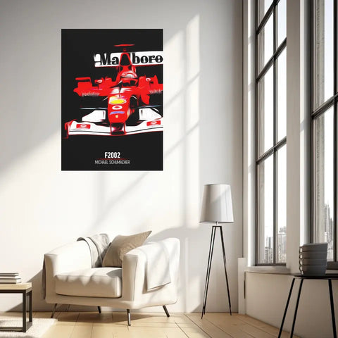 Affiche ou Tableau Ferrari F2002 Michael Schumacher Formule 1
