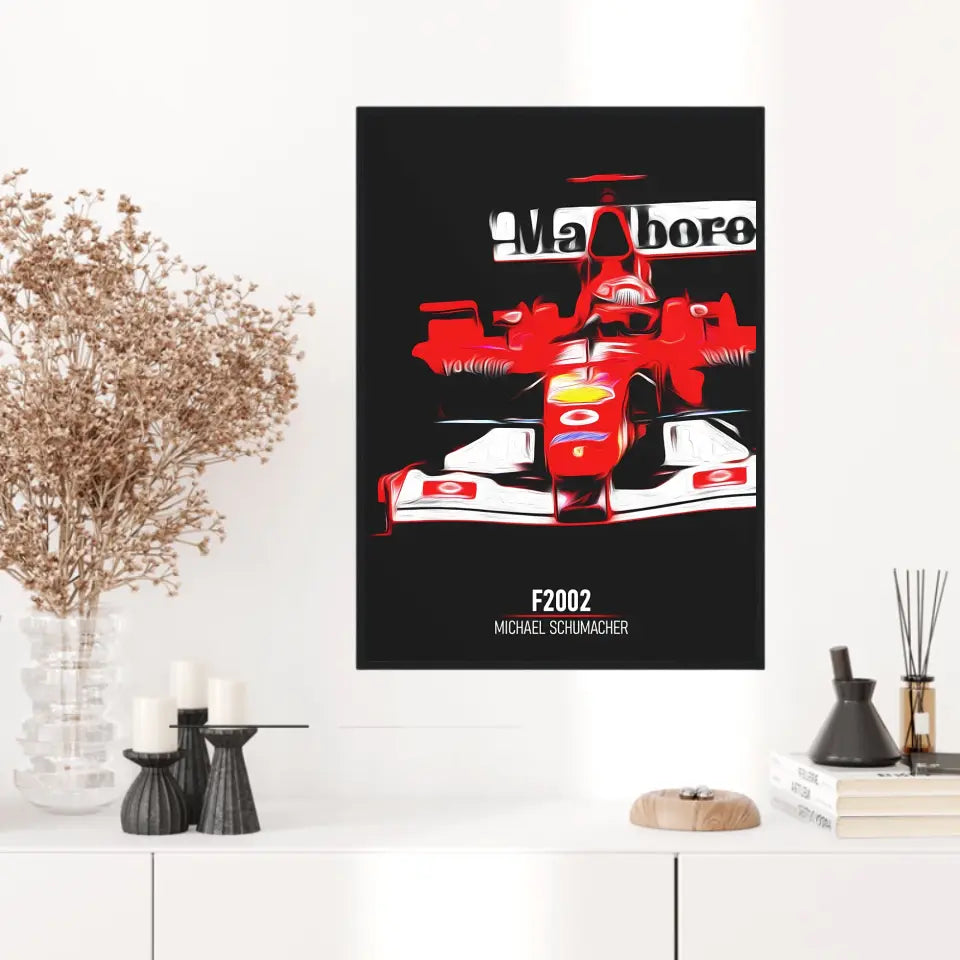 Affiche ou Tableau Ferrari F2002 Michael Schumacher Formule 1