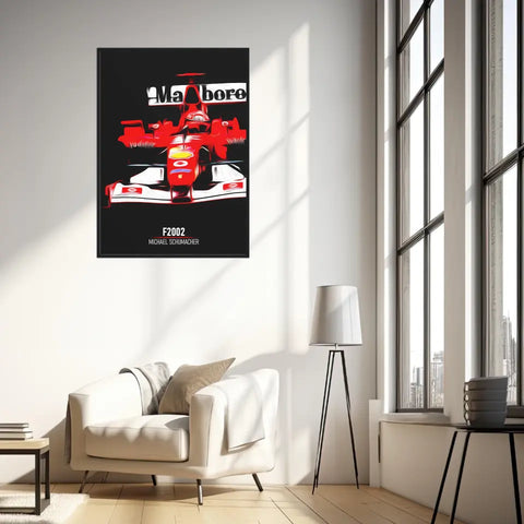 Affiche ou Tableau Ferrari F2002 Michael Schumacher Formule 1
