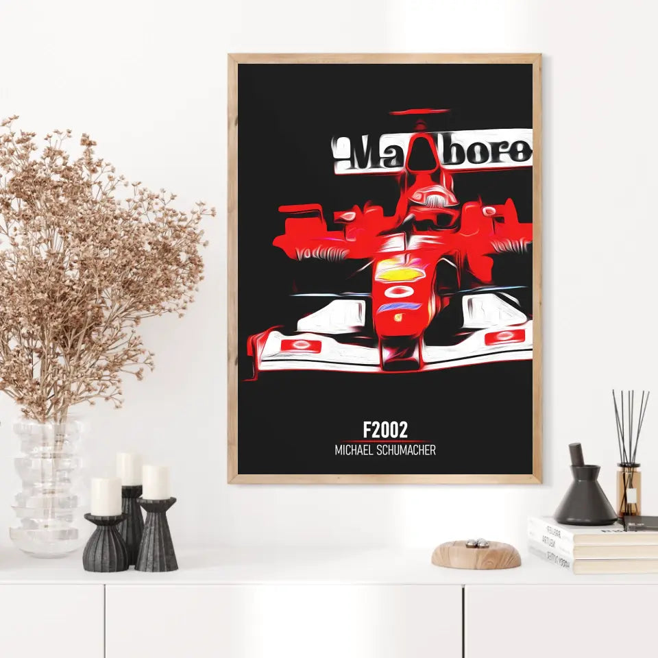 Affiche ou Tableau Ferrari F2002 Michael Schumacher Formule 1