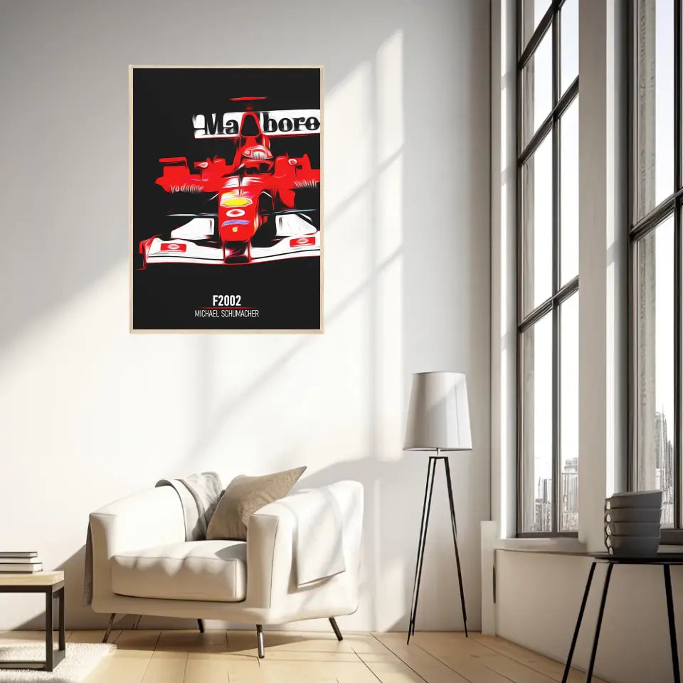 Affiche ou Tableau Ferrari F2002 Michael Schumacher Formule 1