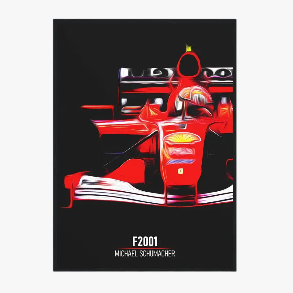 Affiche ou Tableau Ferrari F2001 Michael Schumacher Formule 1