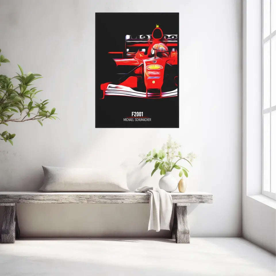Affiche ou Tableau Ferrari F2001 Michael Schumacher Formule 1