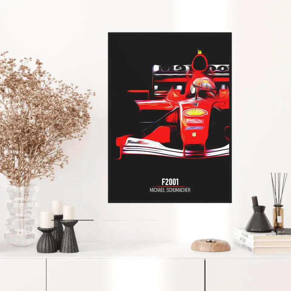 Affiche ou Tableau Ferrari F2001 Michael Schumacher Formule 1