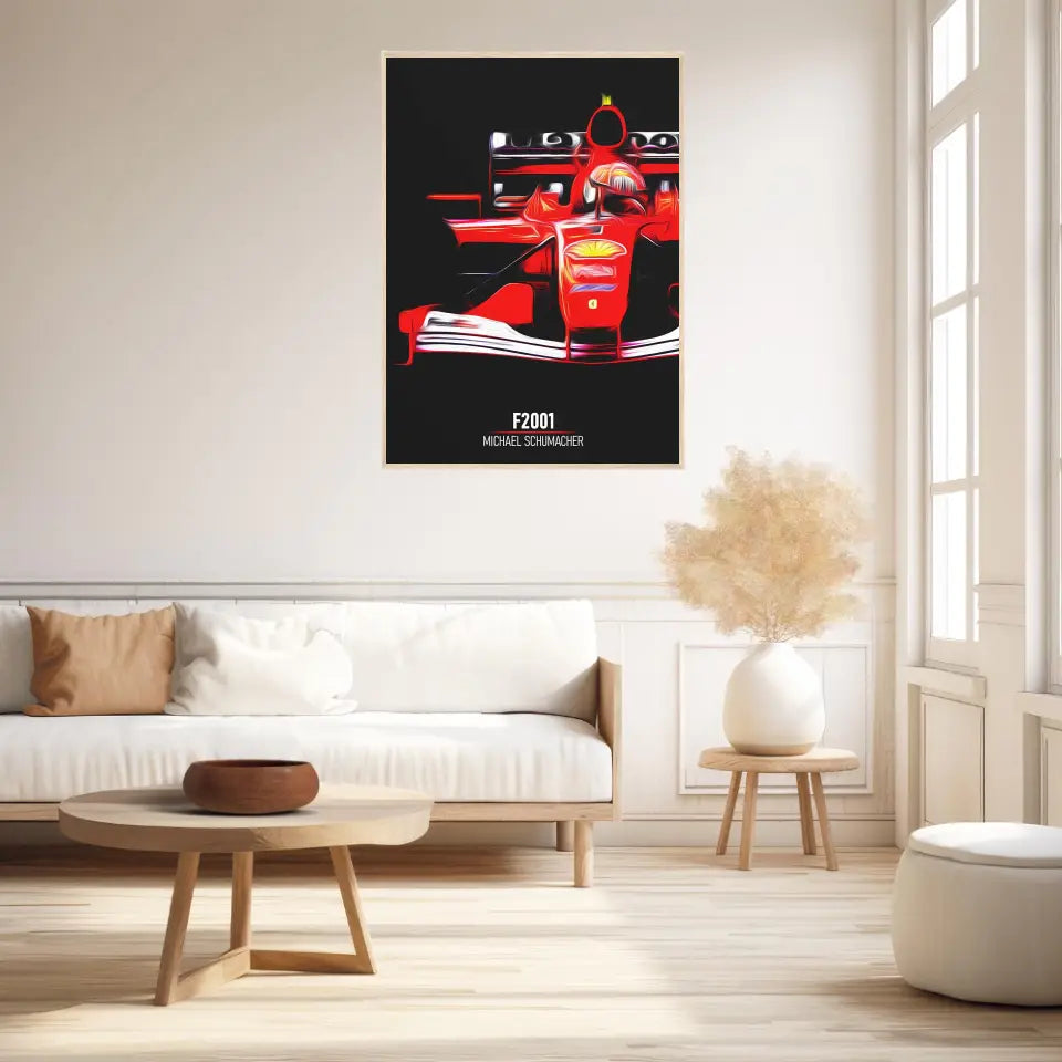 Affiche ou Tableau Ferrari F2001 Michael Schumacher Formule 1