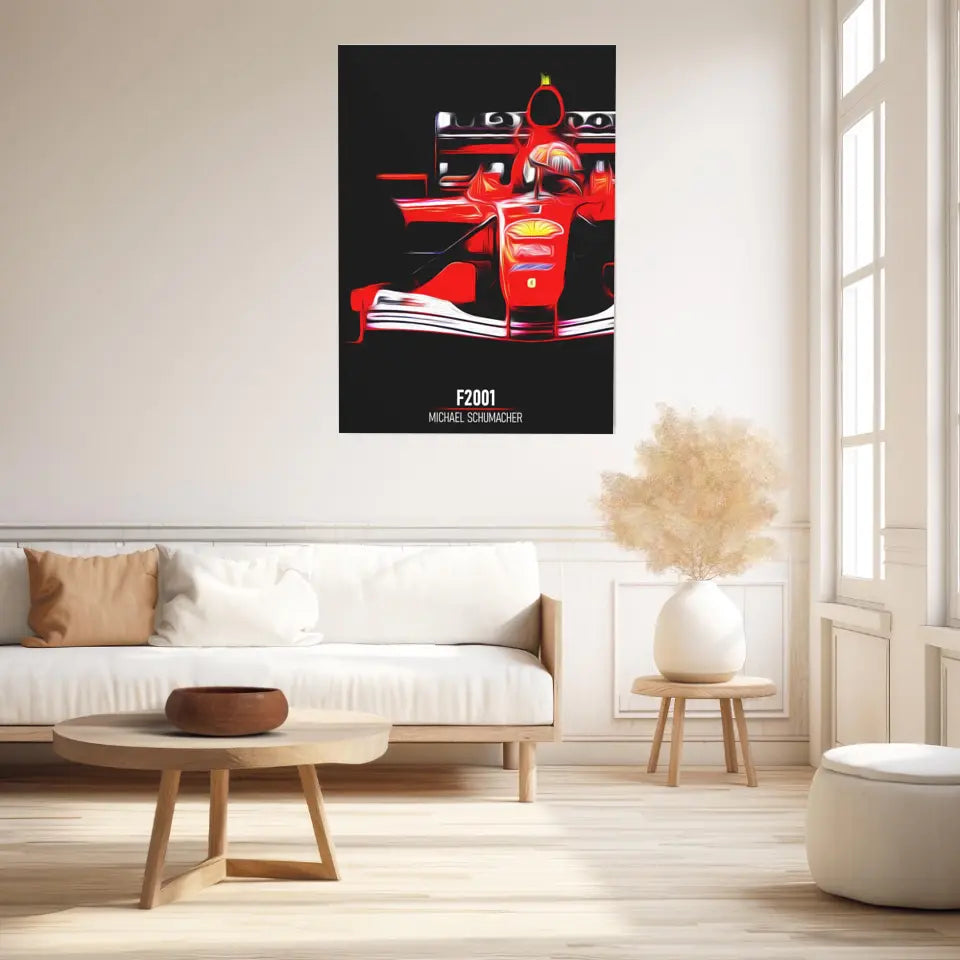 Affiche ou Tableau Ferrari F2001 Michael Schumacher Formule 1