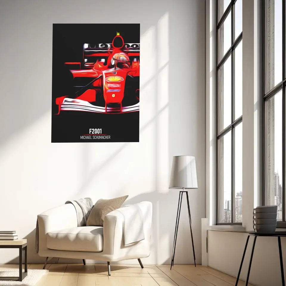 Affiche ou Tableau Ferrari F2001 Michael Schumacher Formule 1