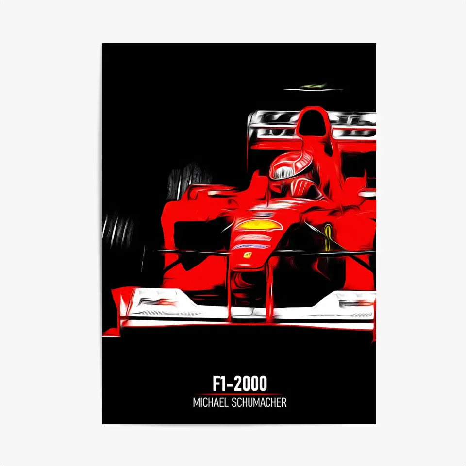 Affiche ou Tableau Ferrari F1-2000 Michael Schumacher Formule 1