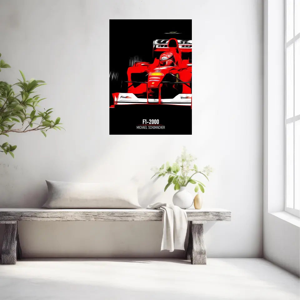Affiche ou Tableau Ferrari F1-2000 Michael Schumacher Formule 1