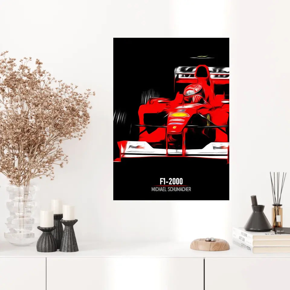 Affiche ou Tableau Ferrari F1-2000 Michael Schumacher Formule 1