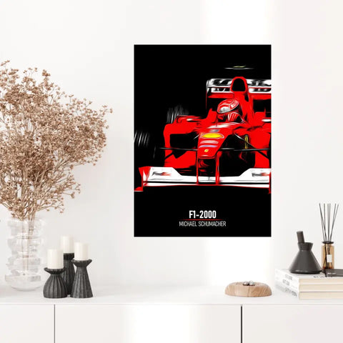 Affiche ou Tableau Ferrari F1-2000 Michael Schumacher Formule 1