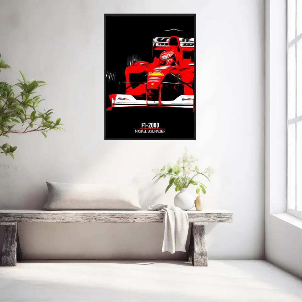 Affiche ou Tableau Ferrari F1-2000 Michael Schumacher Formule 1