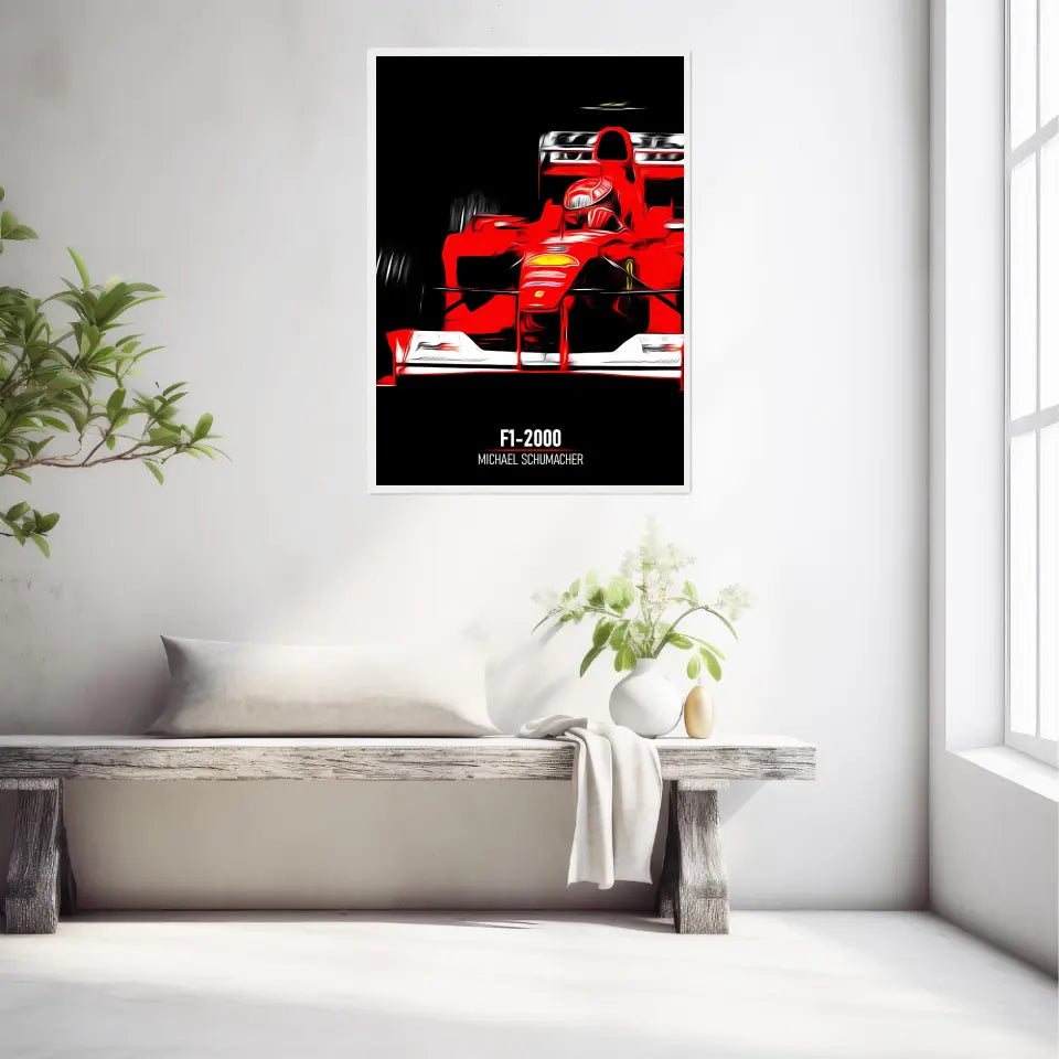 Affiche ou Tableau Ferrari F1-2000 Michael Schumacher Formule 1