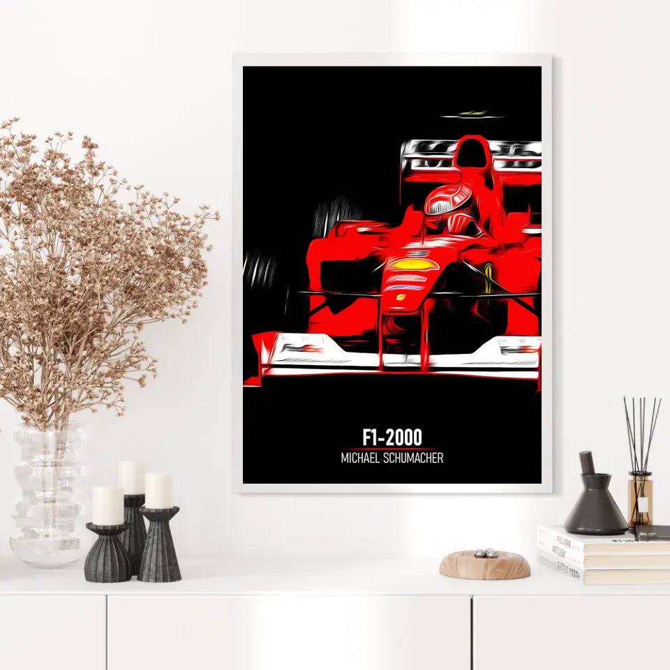 Affiche ou Tableau Ferrari F1-2000 Michael Schumacher Formule 1
