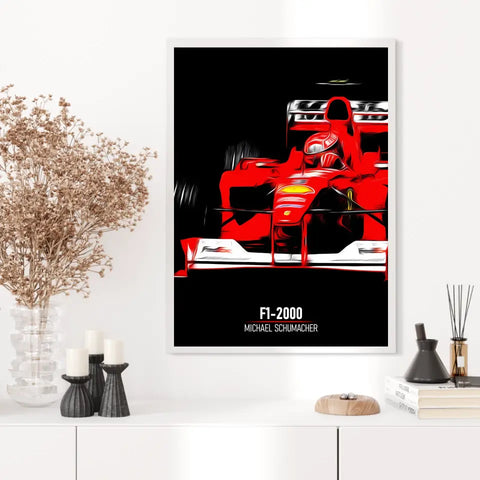 Affiche ou Tableau Ferrari F1-2000 Michael Schumacher Formule 1