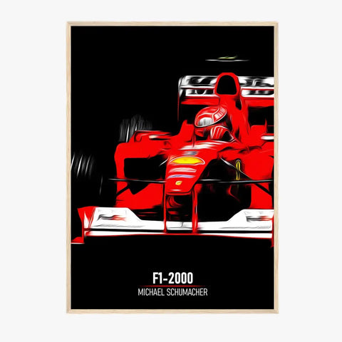 Affiche ou Tableau Ferrari F1-2000 Michael Schumacher Formule 1