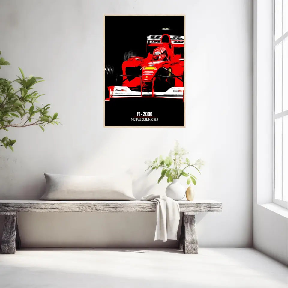 Affiche ou Tableau Ferrari F1-2000 Michael Schumacher Formule 1
