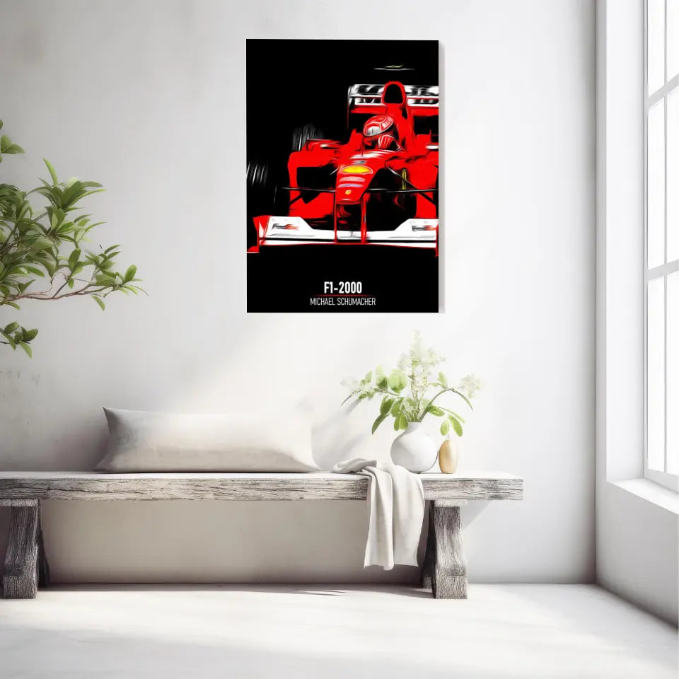 Affiche ou Tableau Ferrari F1-2000 Michael Schumacher Formule 1