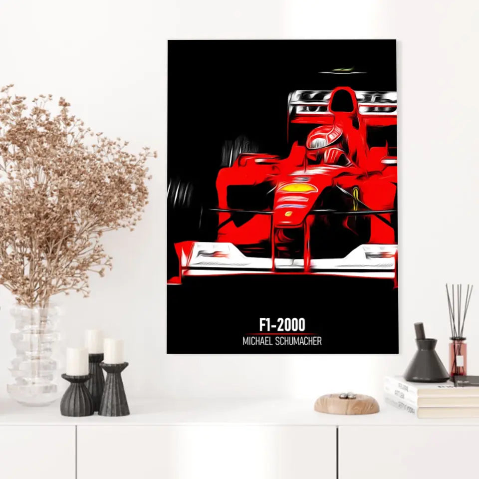 Affiche ou Tableau Ferrari F1-2000 Michael Schumacher Formule 1