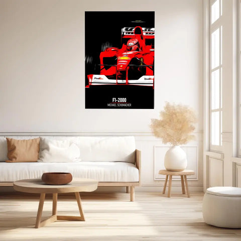 Affiche ou Tableau Ferrari F1-2000 Michael Schumacher Formule 1