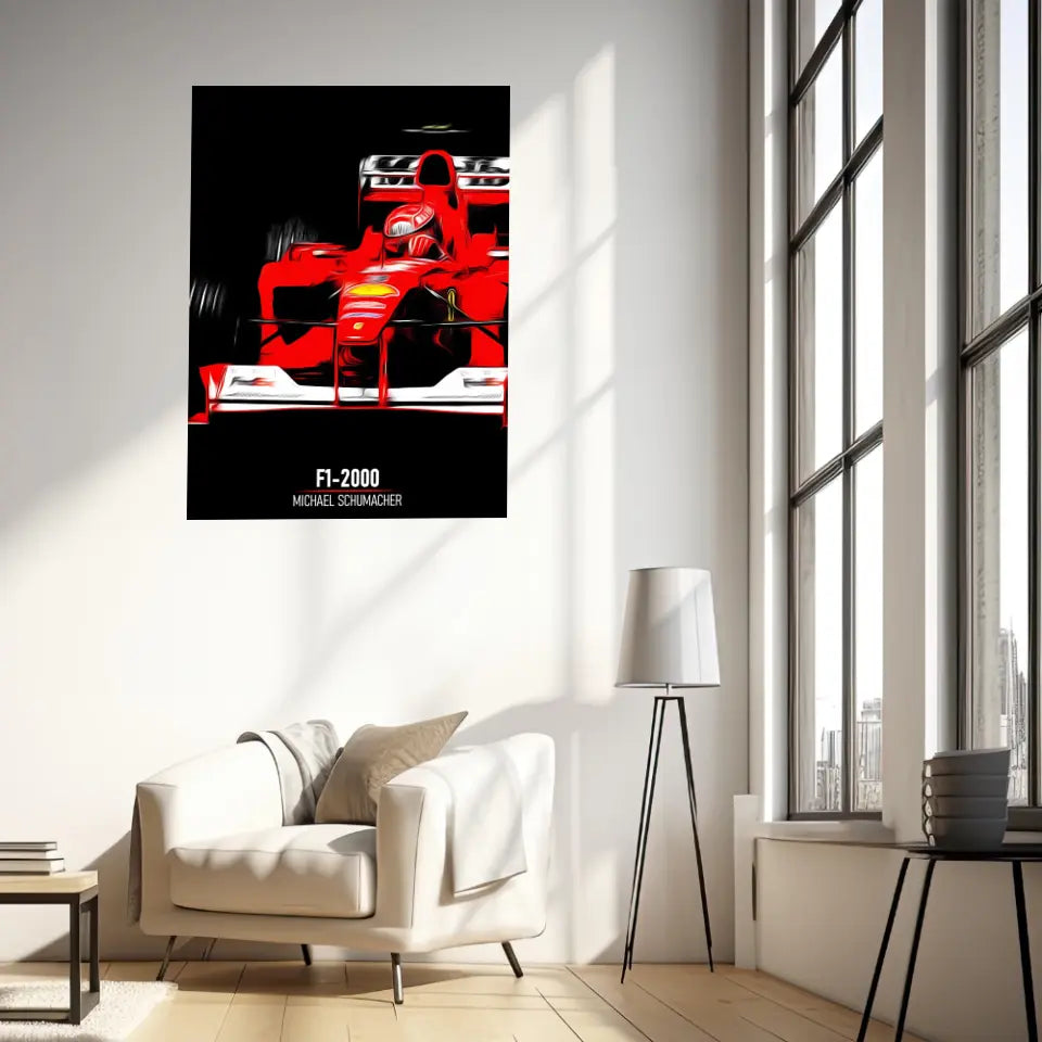 Affiche ou Tableau Ferrari F1-2000 Michael Schumacher Formule 1