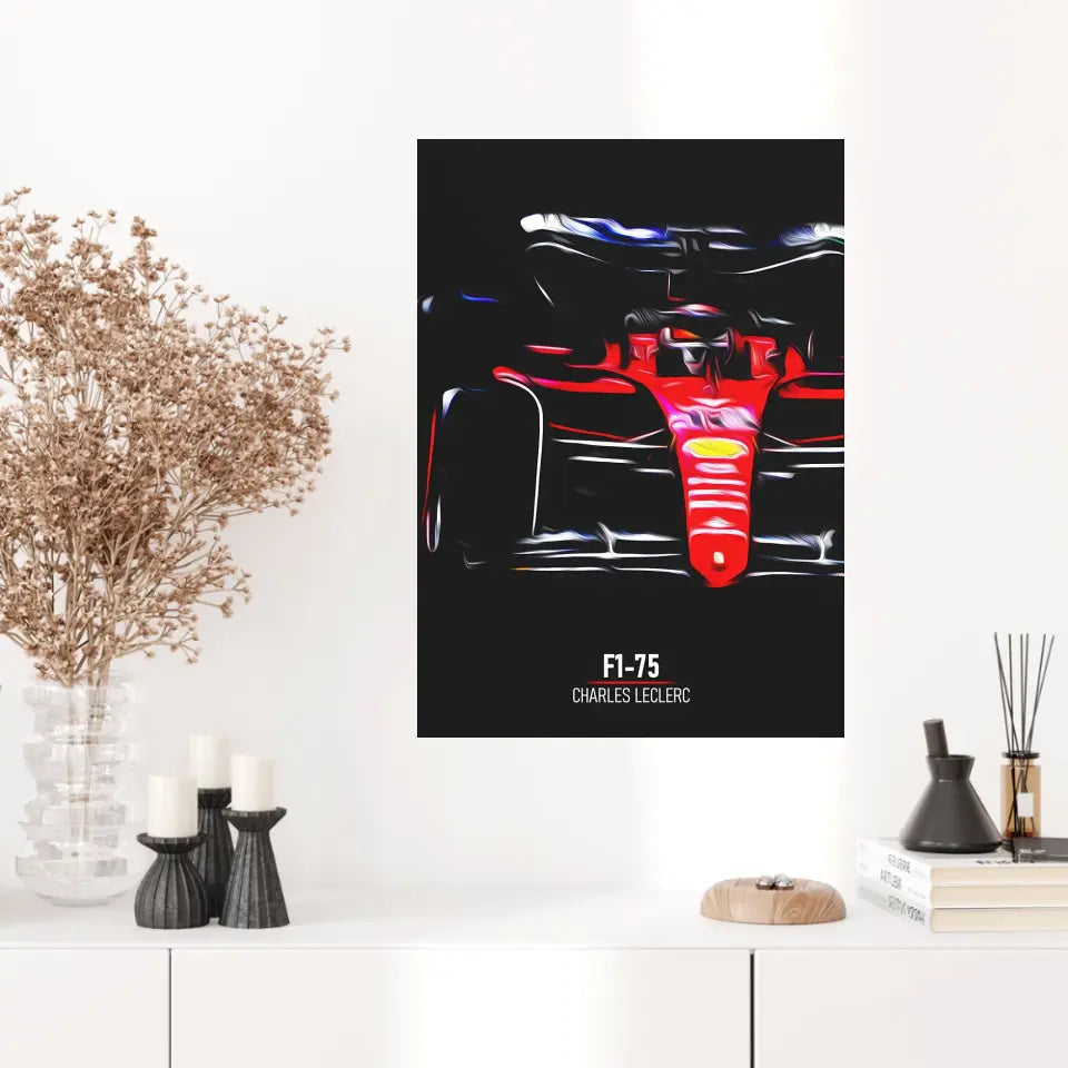 Affiche ou Tableau Ferrari F1-75 Charles Leclerc 2022 Formule 1