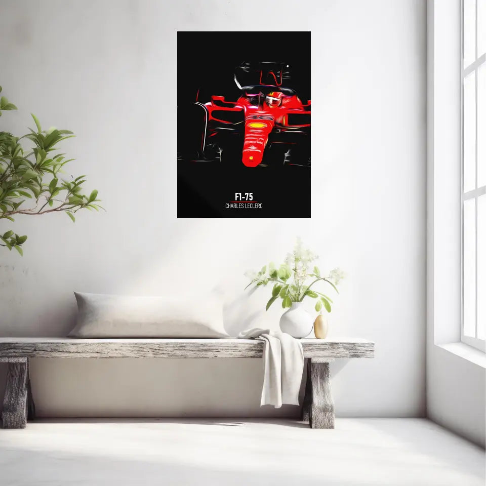 Affiche ou Tableau Ferrari F1-75 Charles Leclerc Formule 1
