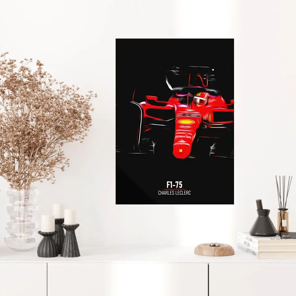 Affiche ou Tableau Ferrari F1-75 Charles Leclerc Formule 1