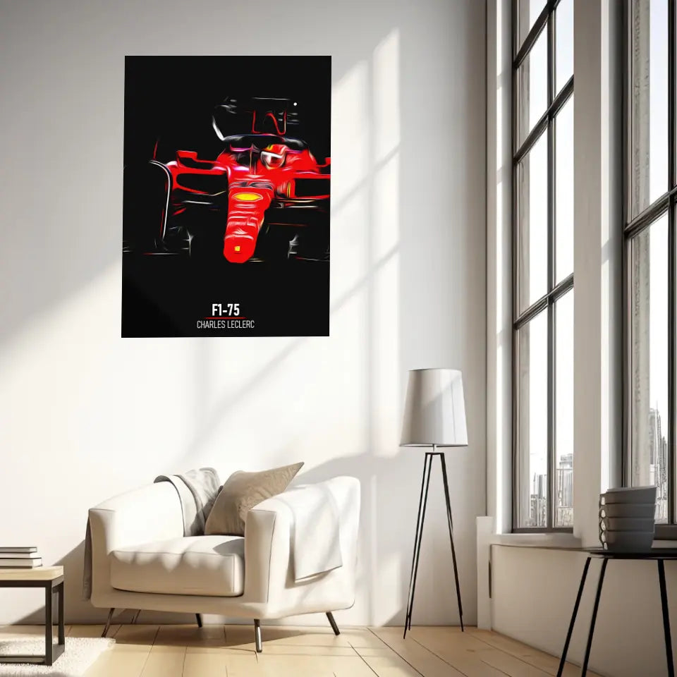 Affiche ou Tableau Ferrari F1-75 Charles Leclerc Formule 1