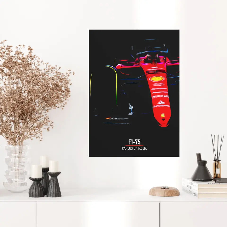 Affiche ou Tableau Ferrari F1-75 Carlos Sainz Formule 1