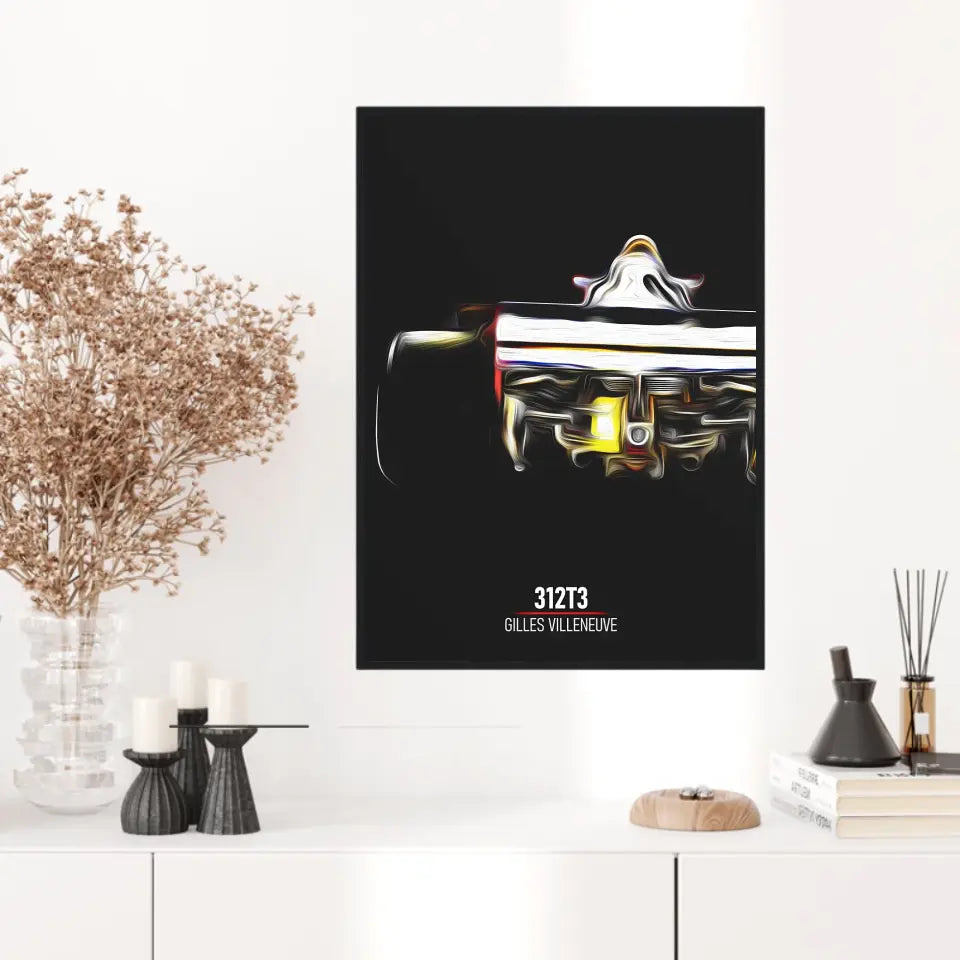 Affiche ou Tableau Ferrari 312T3 Gilles Villeneuve Formule 1