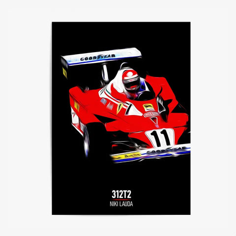 Affiche ou Tableau Ferrari 312T2 Niki Lauda Formule 1