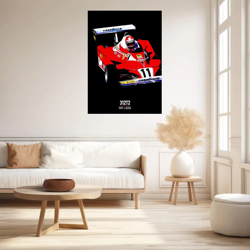 Affiche ou Tableau Ferrari 312T2 Niki Lauda Formule 1
