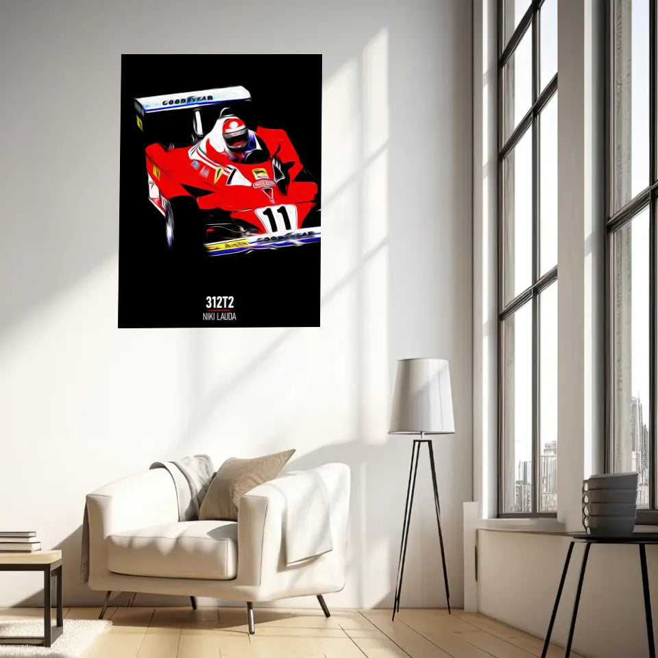 Affiche ou Tableau Ferrari 312T2 Niki Lauda Formule 1