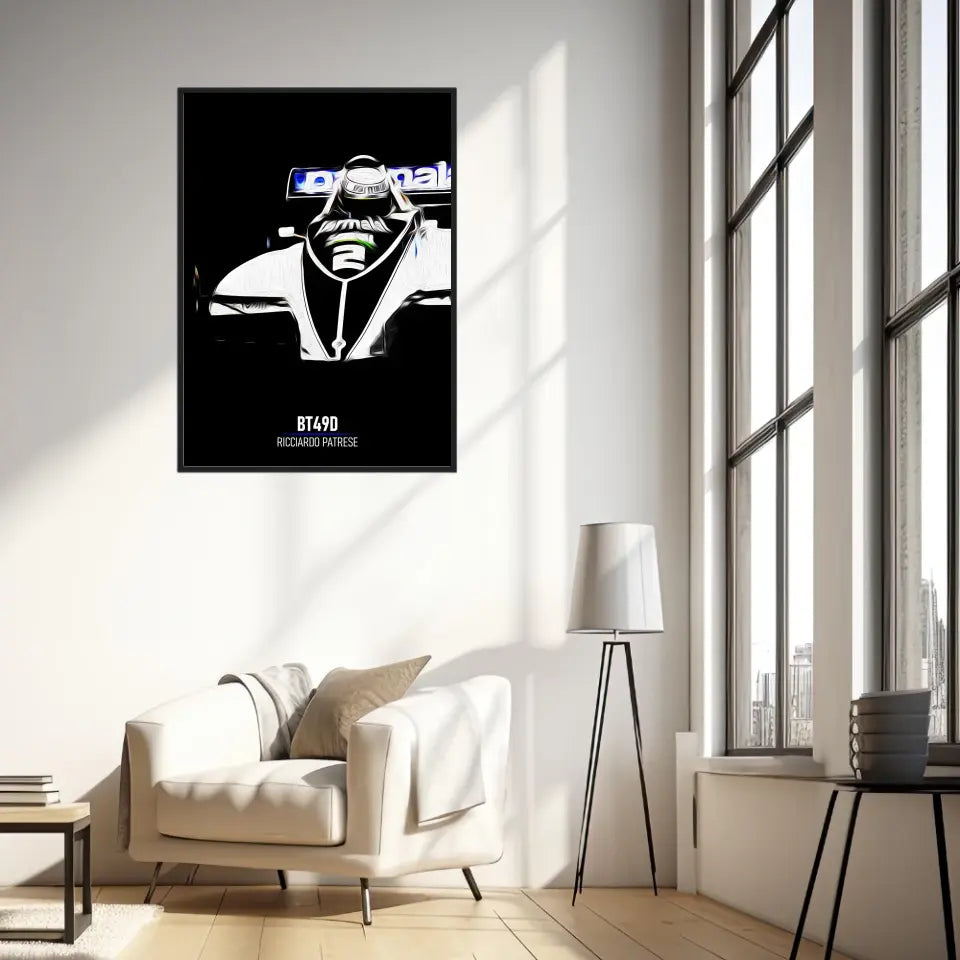 Affiche ou Tableau Brabham BT49D Ricciardo Patrese Formule 1