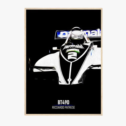 Affiche ou Tableau Brabham BT49D Ricciardo Patrese Formule 1