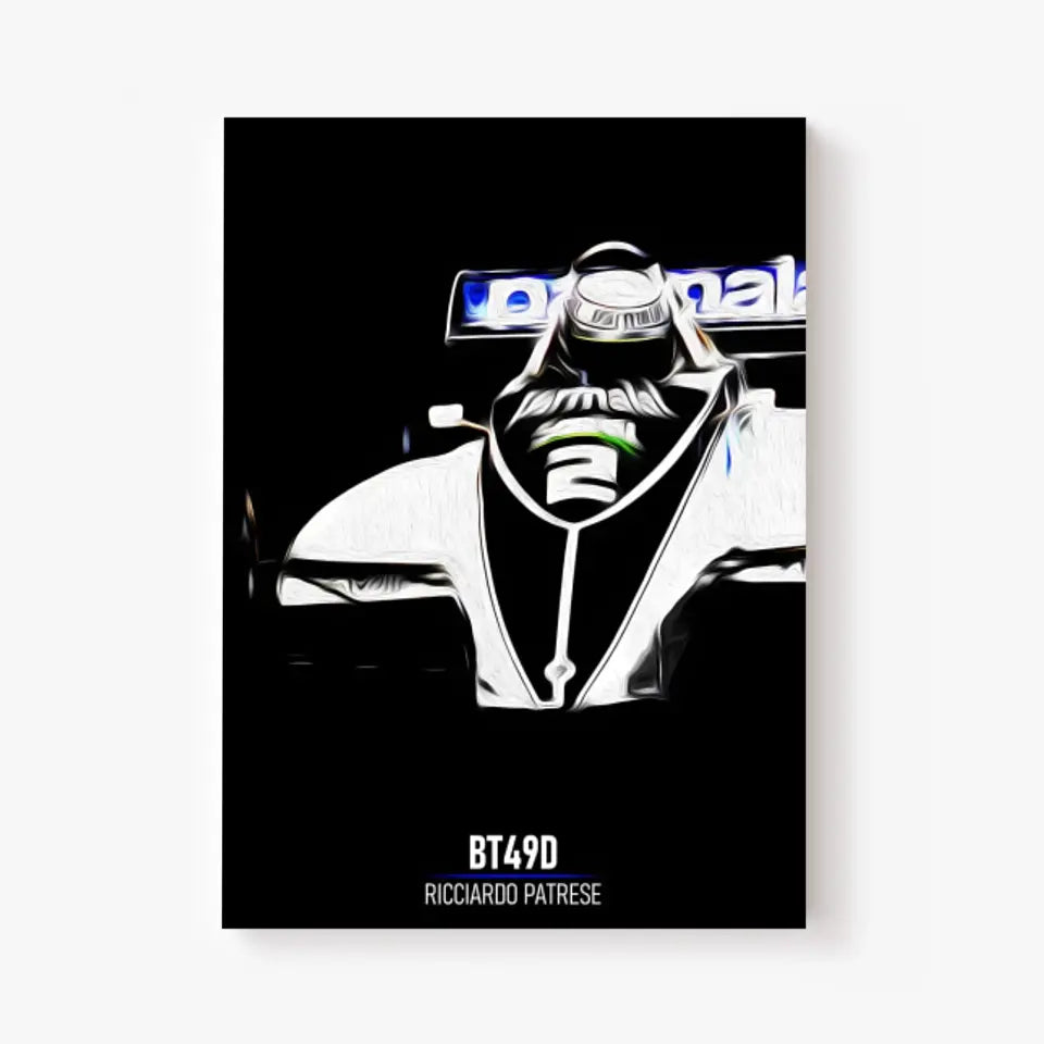 Affiche ou Tableau Brabham BT49D Ricciardo Patrese Formule 1