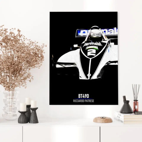 Affiche ou Tableau Brabham BT49D Ricciardo Patrese Formule 1