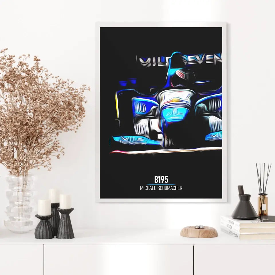Affiche ou Tableau Benetton B195 Michael Schumacher Formule 1