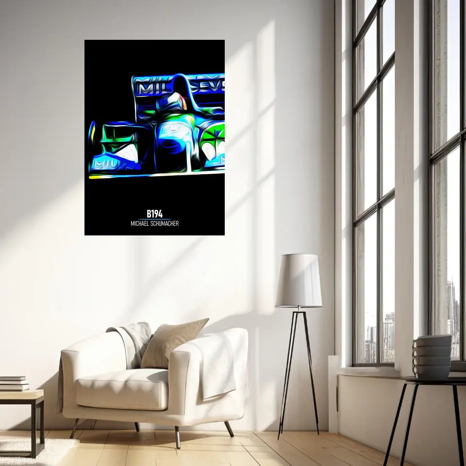 Affiche ou Tableau Benetton B194 Michael Schumacher Formule 1