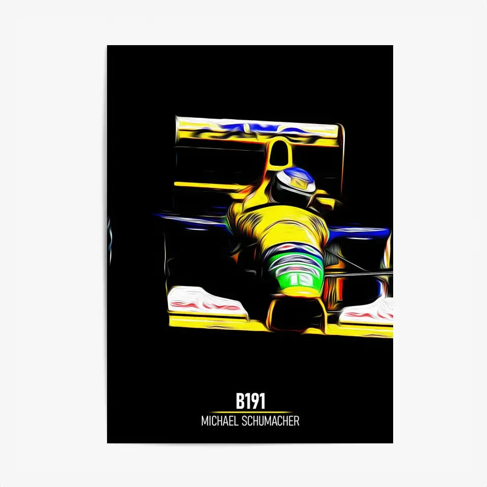 Affiche ou Tableau Benetton B191 Michael Schumacher Formule 1