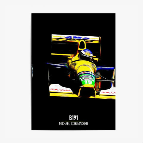 Affiche ou Tableau Benetton B191 Michael Schumacher Formule 1