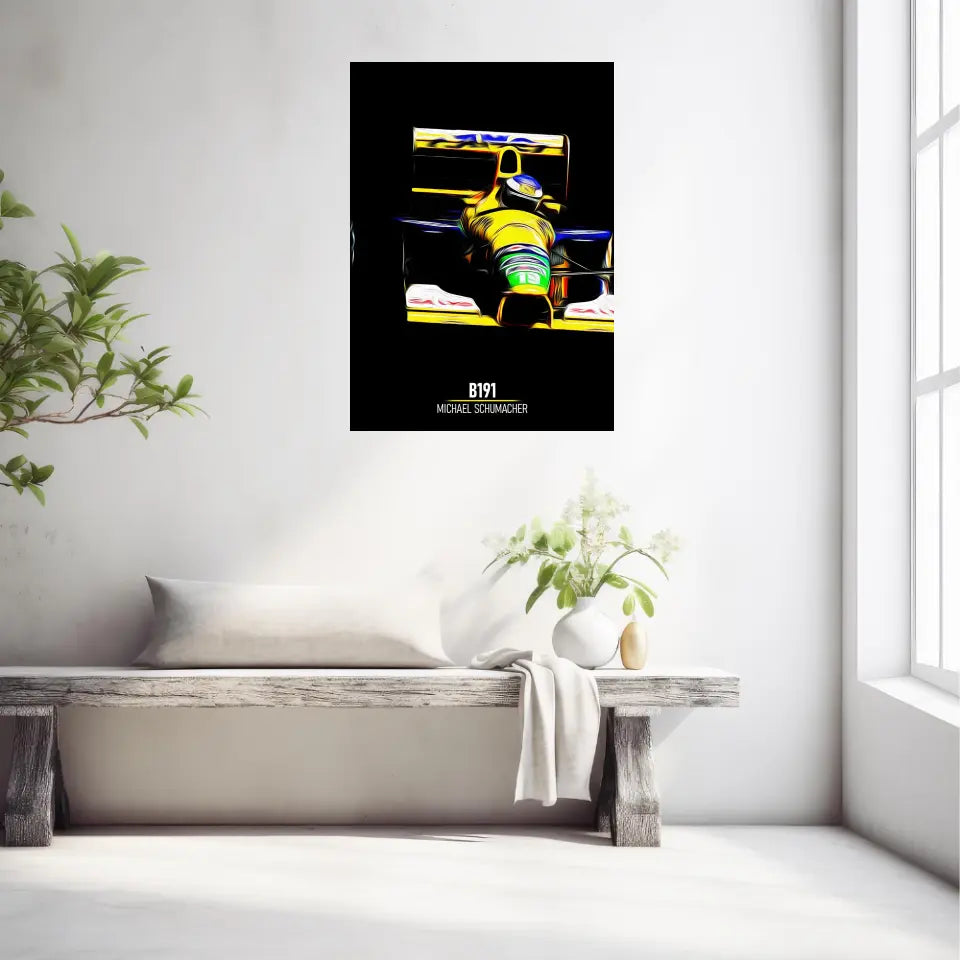 Affiche ou Tableau Benetton B191 Michael Schumacher Formule 1