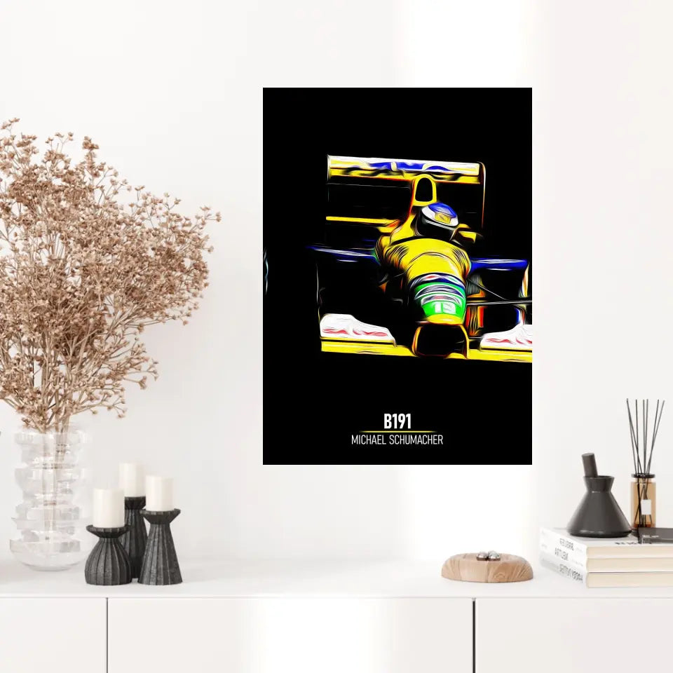Affiche ou Tableau Benetton B191 Michael Schumacher Formule 1