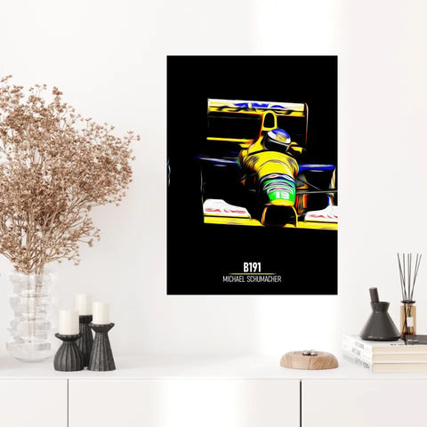Affiche ou Tableau Benetton B191 Michael Schumacher Formule 1