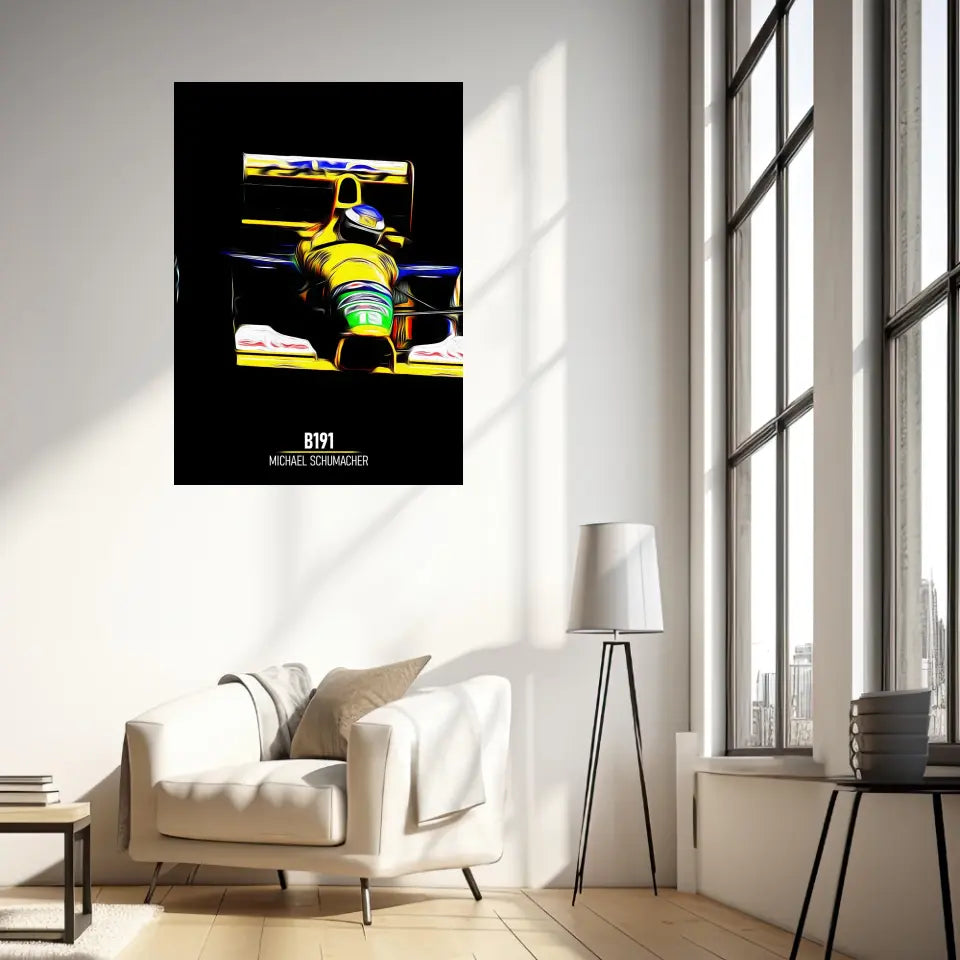 Affiche ou Tableau Benetton B191 Michael Schumacher Formule 1