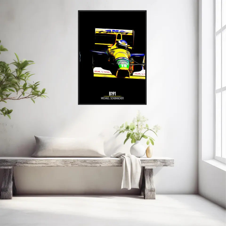 Affiche ou Tableau Benetton B191 Michael Schumacher Formule 1